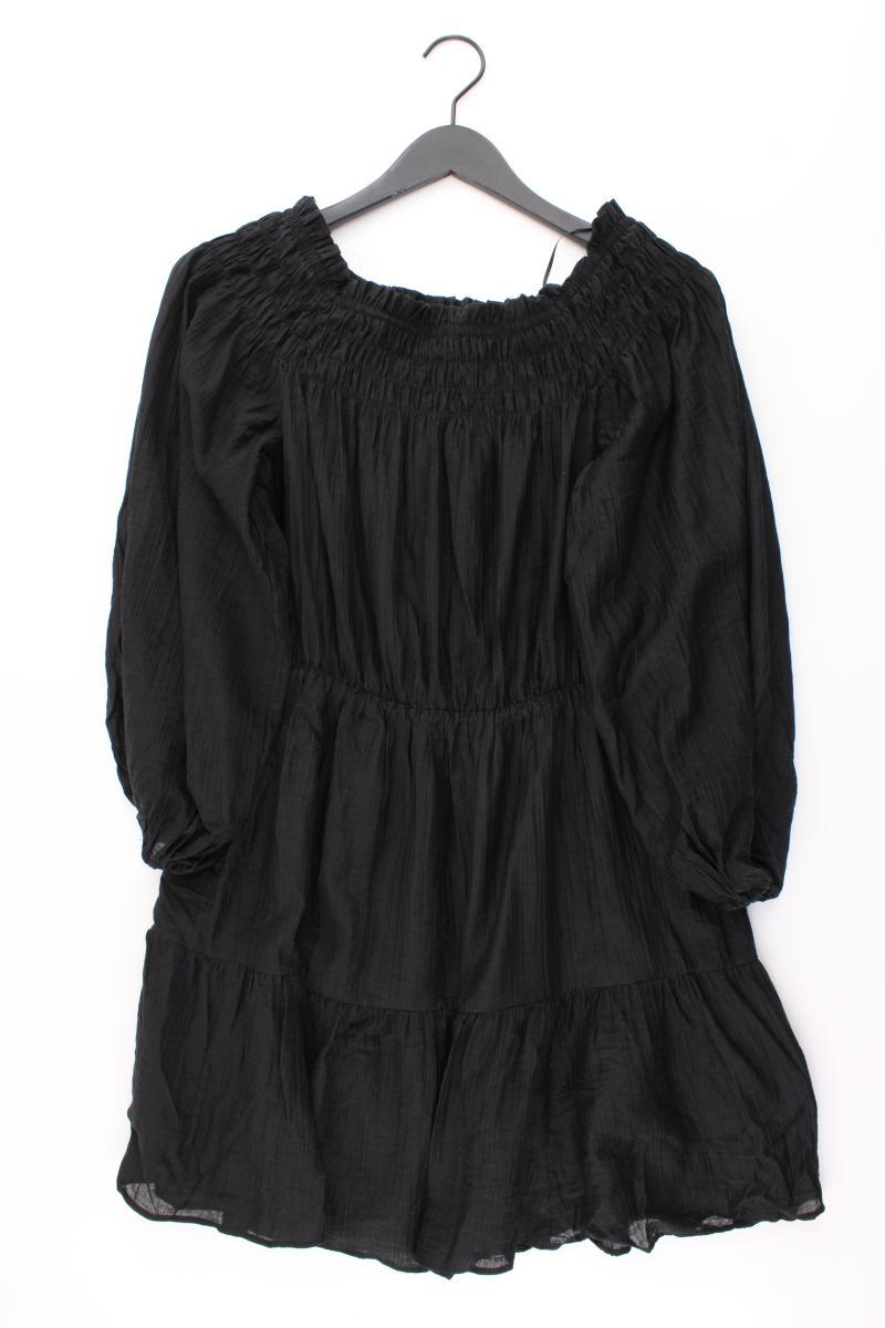 H&M Kleid Gr. M 3/4 Ärmel mit Carmen-Ausschnitt schwarz aus Lyocell