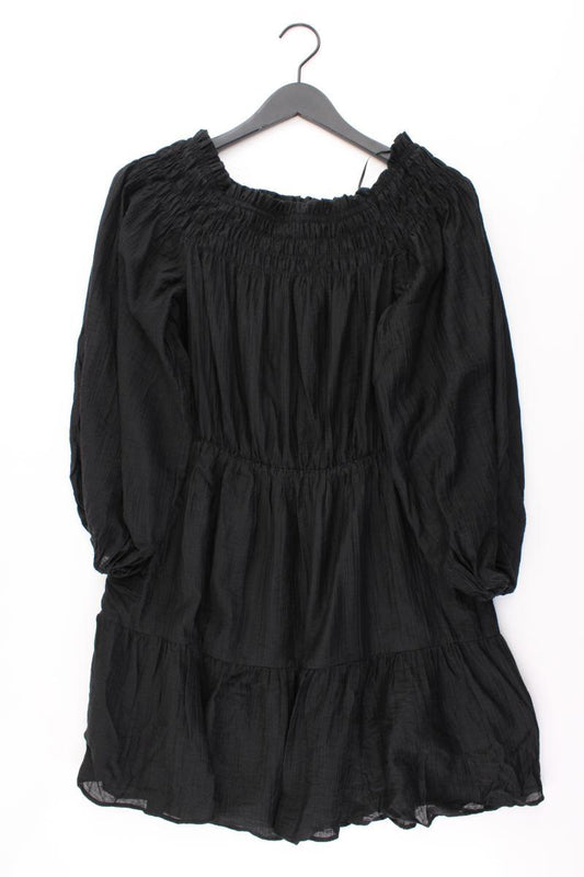 H&M Kleid Gr. M 3/4 Ärmel mit Carmen-Ausschnitt schwarz aus Lyocell