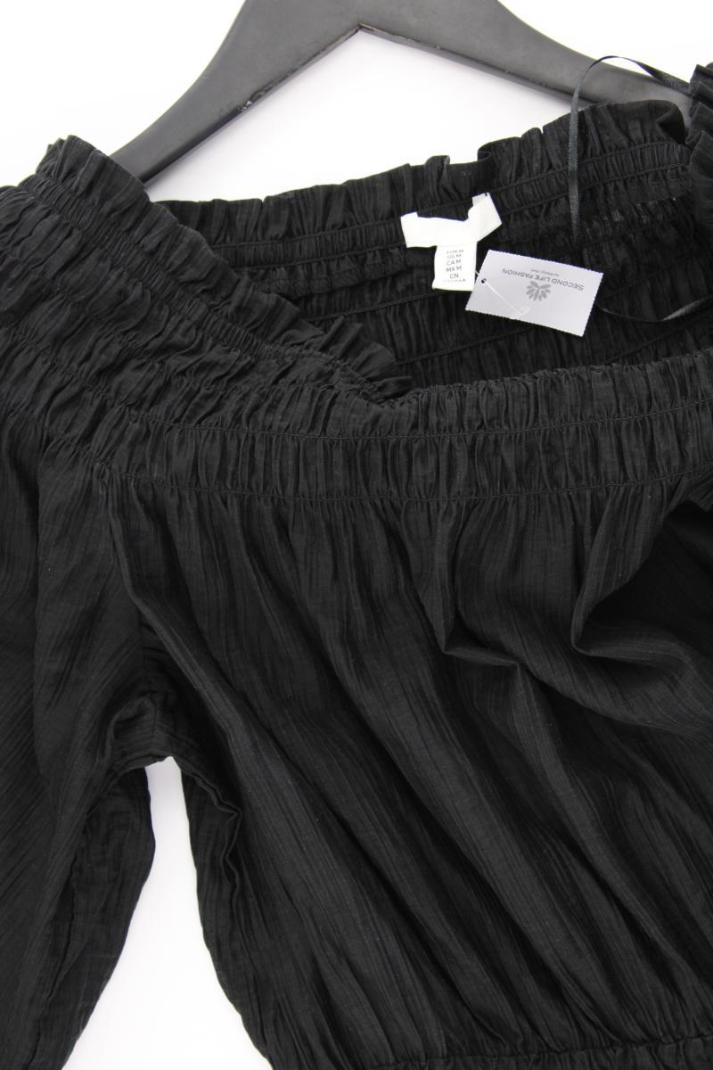 H&M Kleid Gr. M 3/4 Ärmel mit Carmen-Ausschnitt schwarz aus Lyocell