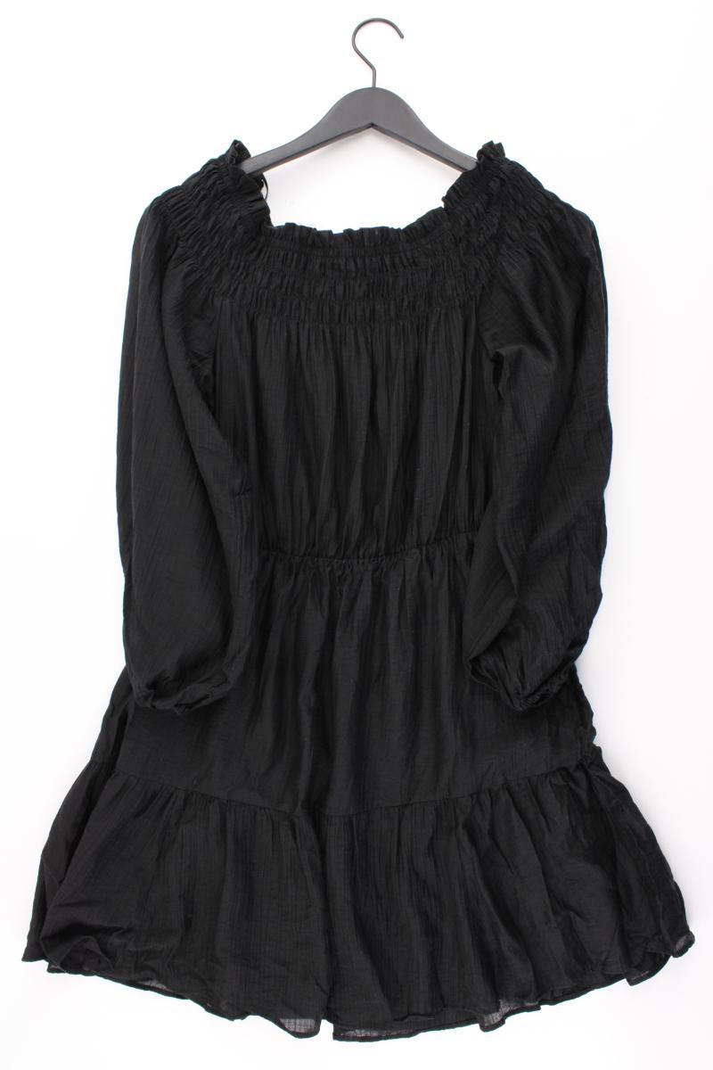 H&M Kleid Gr. M 3/4 Ärmel mit Carmen-Ausschnitt schwarz aus Lyocell