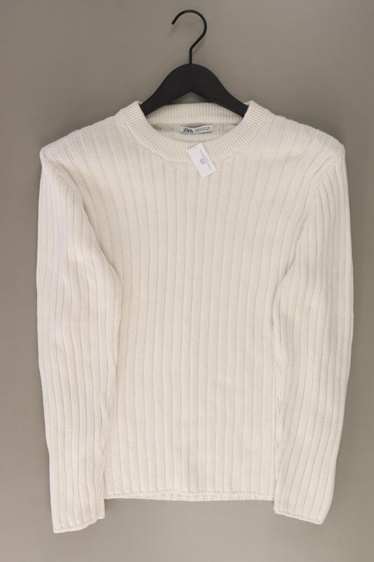 Zara Feinstrickpullover für Herren Gr. M creme aus Baumwolle