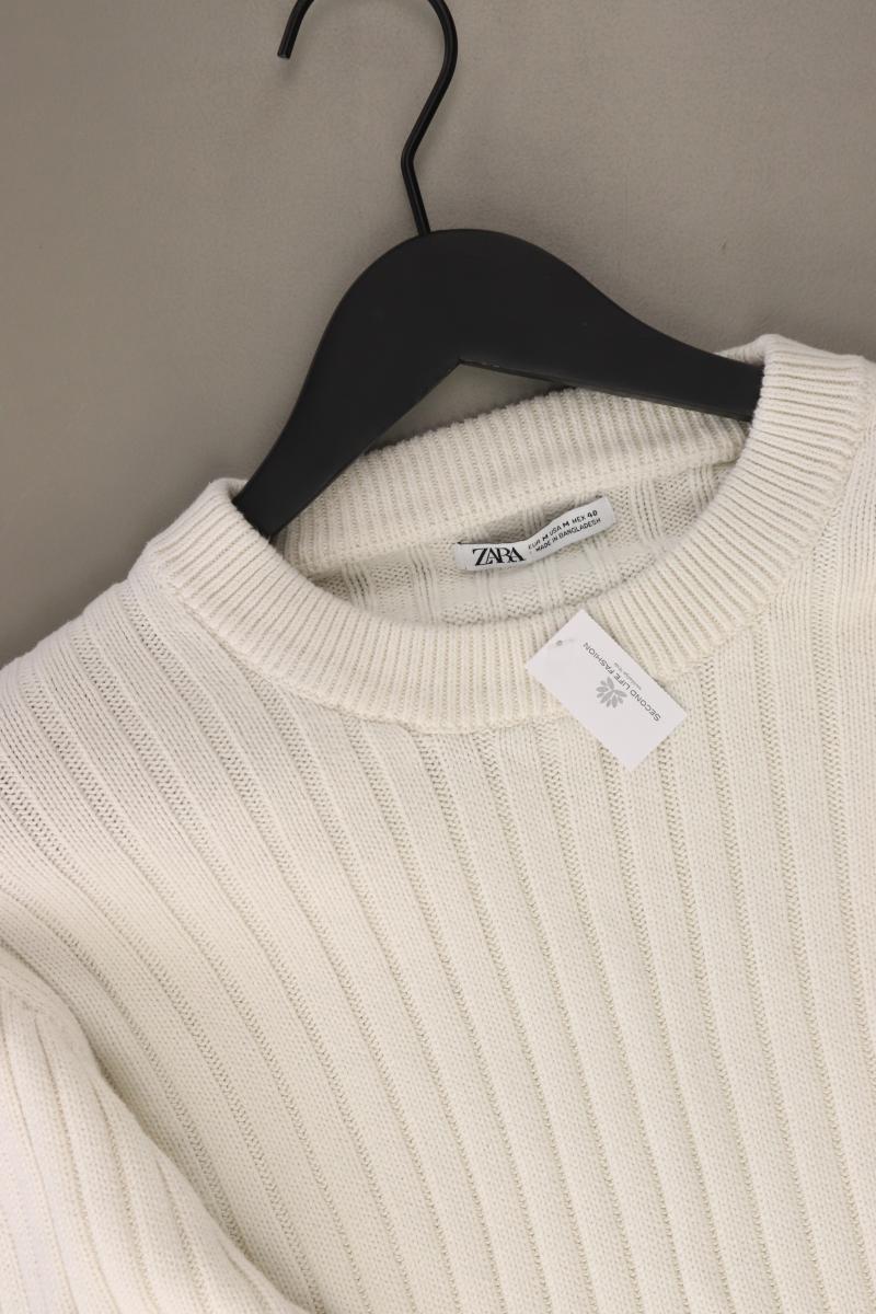 Zara Feinstrickpullover für Herren Gr. M creme aus Baumwolle