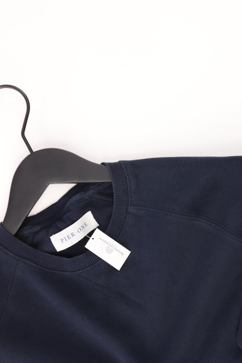 Pier One Langarmpullover für Herren Gr. S blau aus Baumwolle