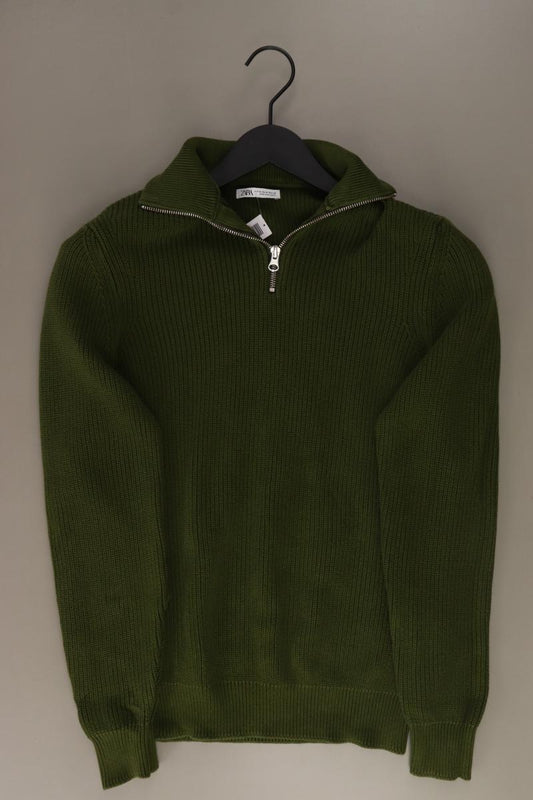 Zara Grobstrickpullover für Herren Gr. M grün aus Baumwolle