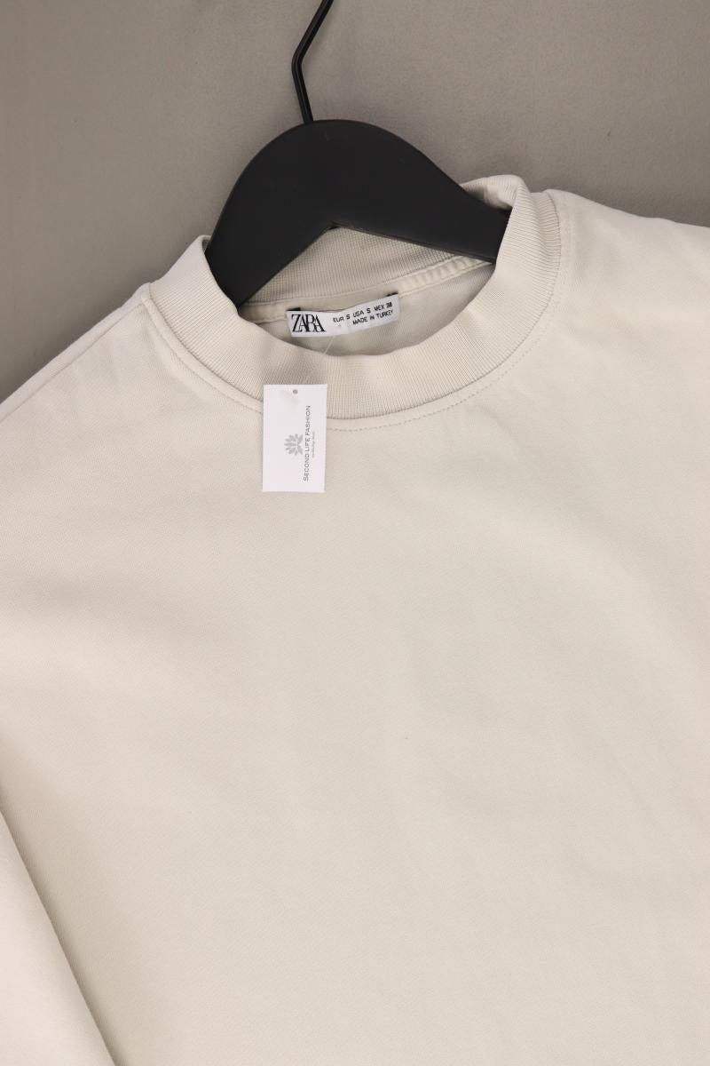 Zara T-Shirt für Herren Gr. S Kurzarm creme aus Baumwolle