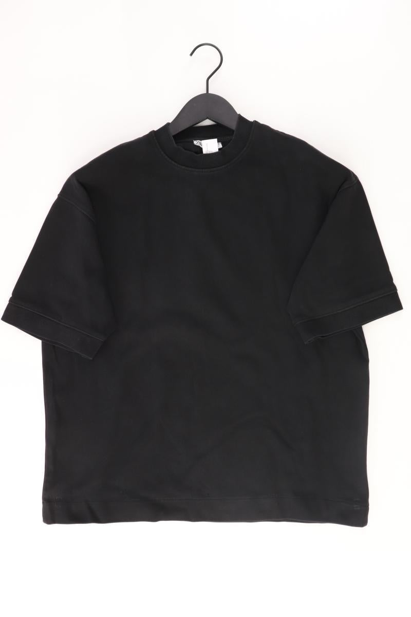 Zara T-Shirt für Herren Gr. S Kurzarm schwarz aus Baumwolle