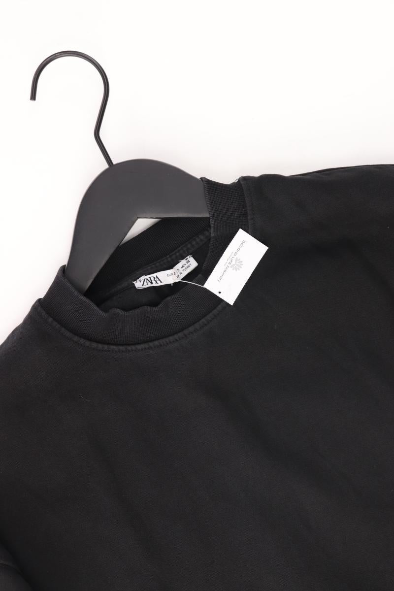 Zara T-Shirt für Herren Gr. S Kurzarm schwarz aus Baumwolle