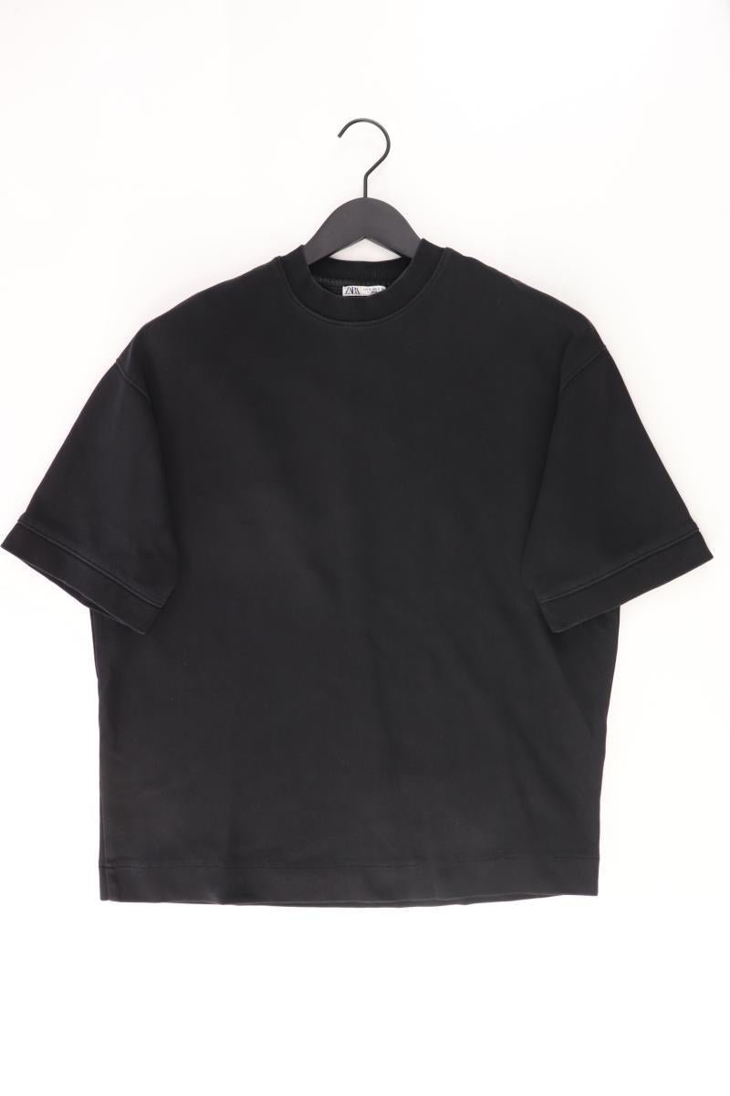 Zara T-Shirt für Herren Gr. S Kurzarm schwarz aus Baumwolle