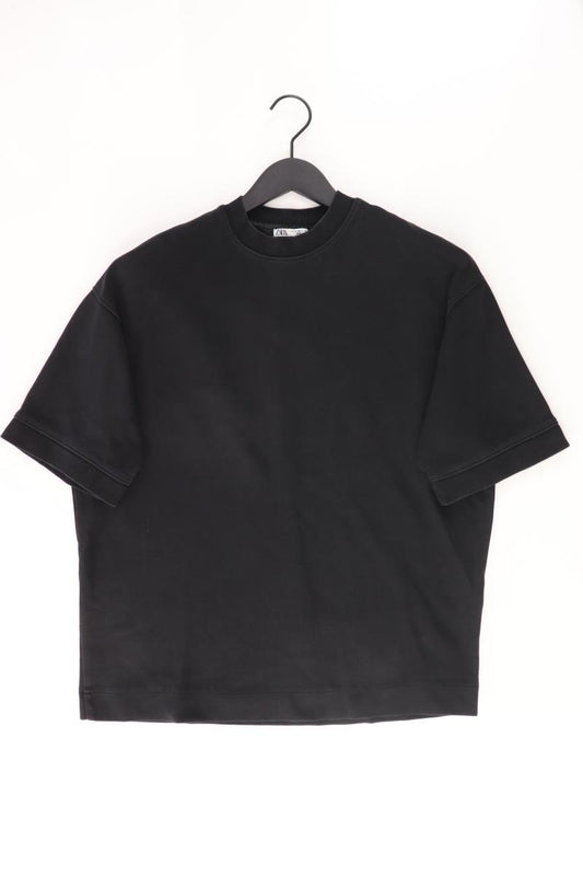 Zara T-Shirt für Herren Gr. S Kurzarm schwarz aus Baumwolle