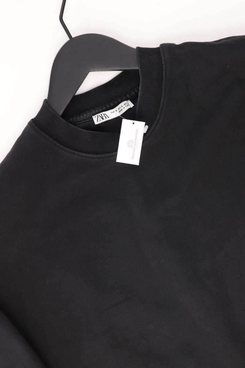 Zara T-Shirt für Herren Gr. S Kurzarm schwarz aus Baumwolle
