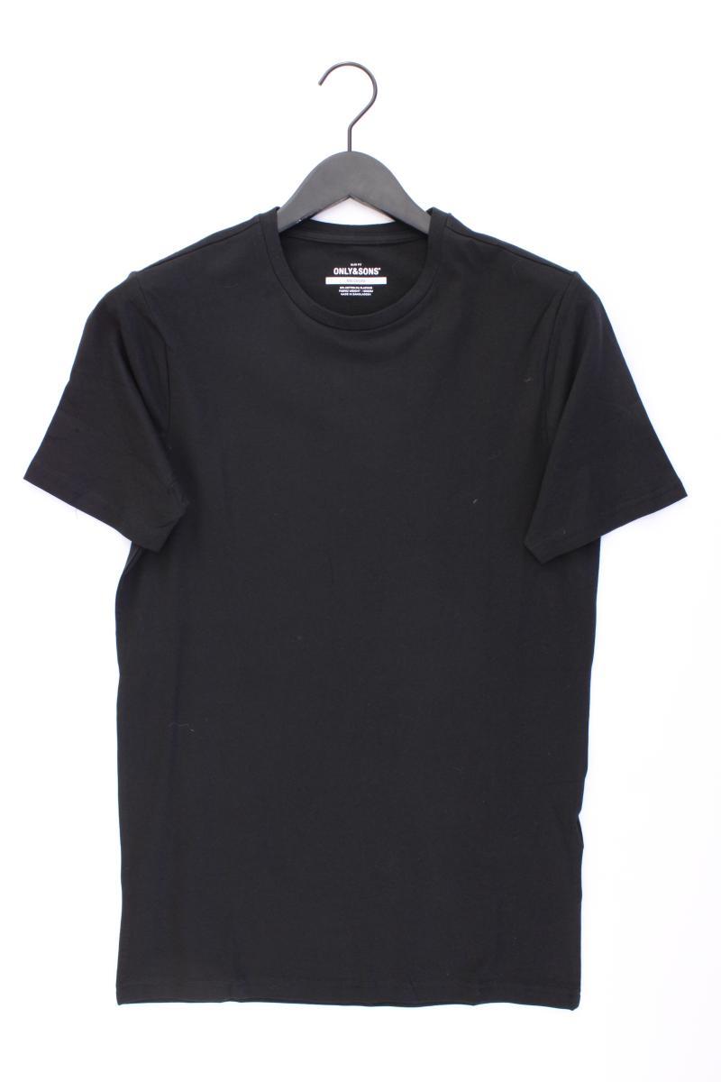 ONLY & SONS T-Shirt für Herren Gr. M neuwertig Kurzarm schwarz aus Baumwolle