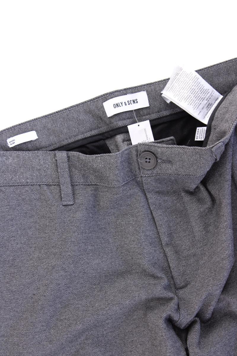 ONLY & SONS Stoffhose für Herren Gr. W33/L34 grau aus Viskose