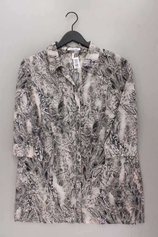 Steilmann Classic Bluse Gr. 46 mit Tierdruck 3/4 Ärmel grau aus Baumwolle