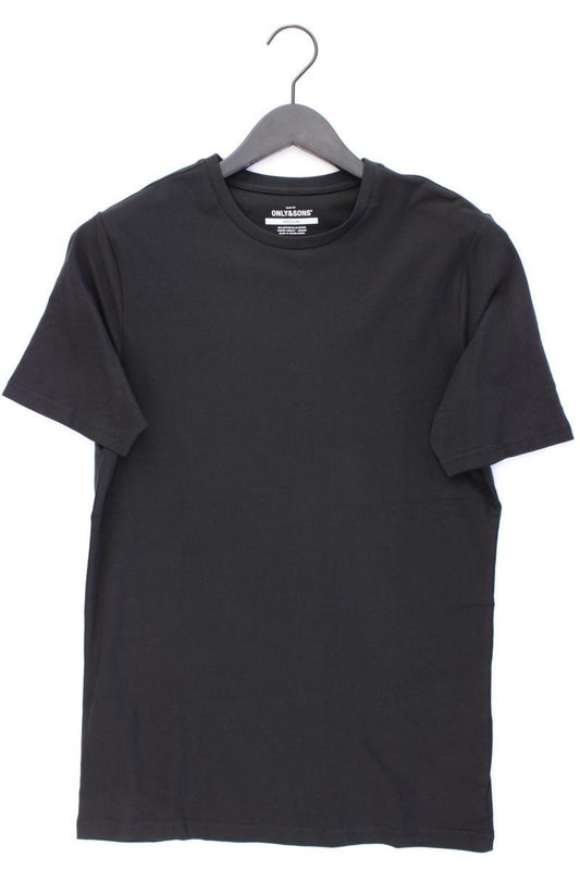 ONLY & SONS T-Shirt für Herren Gr. M neuwertig Kurzarm schwarz aus Baumwolle