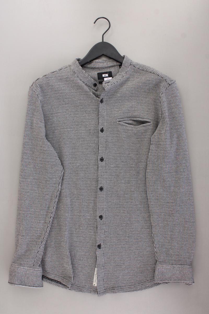 WE Fashion Langarmhemd für Herren Gr. XL hahnentritt grau aus Baumwolle