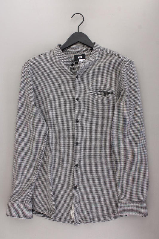 WE Fashion Langarmhemd für Herren Gr. XL hahnentritt grau aus Baumwolle