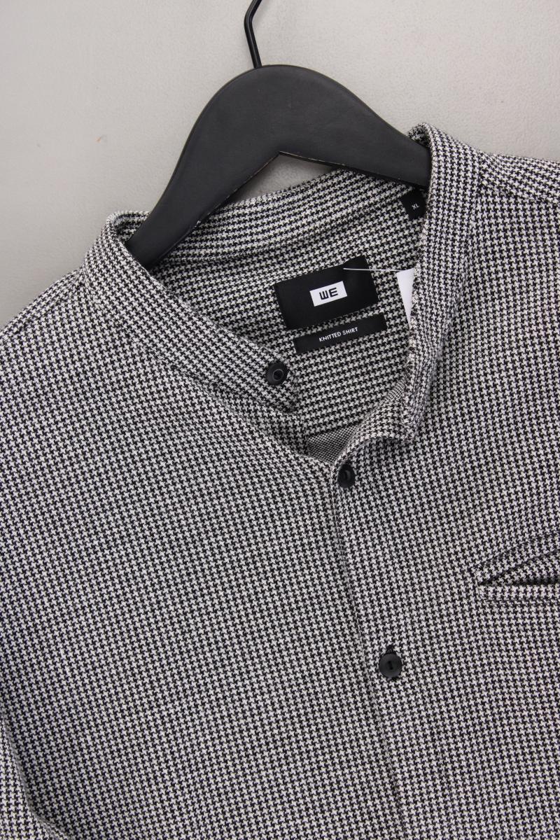 WE Fashion Langarmhemd für Herren Gr. XL hahnentritt grau aus Baumwolle