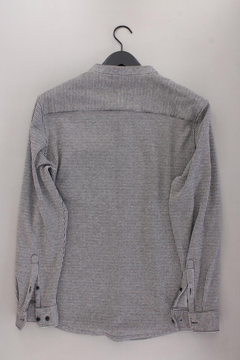 WE Fashion Langarmhemd für Herren Gr. XL hahnentritt grau aus Baumwolle