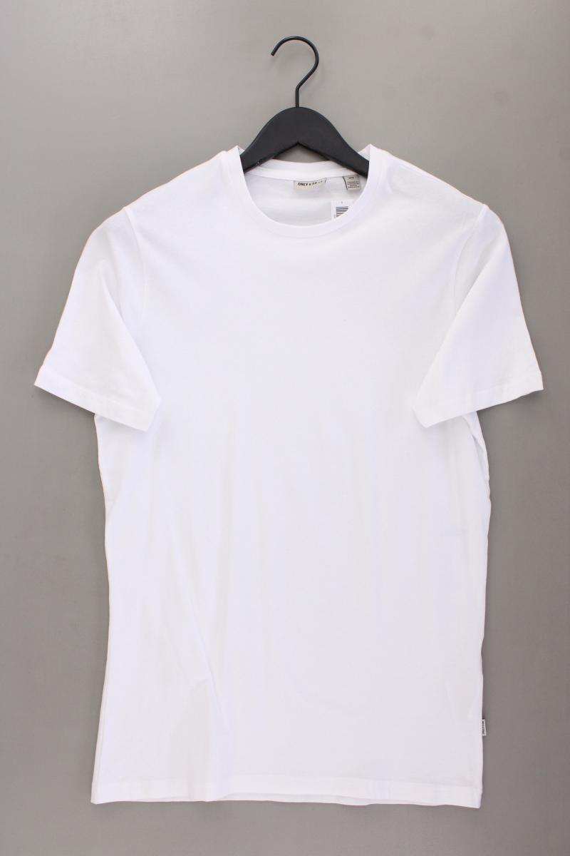 ONLY & SONS T-Shirt für Herren Gr. M Kurzarm weiß aus Baumwolle