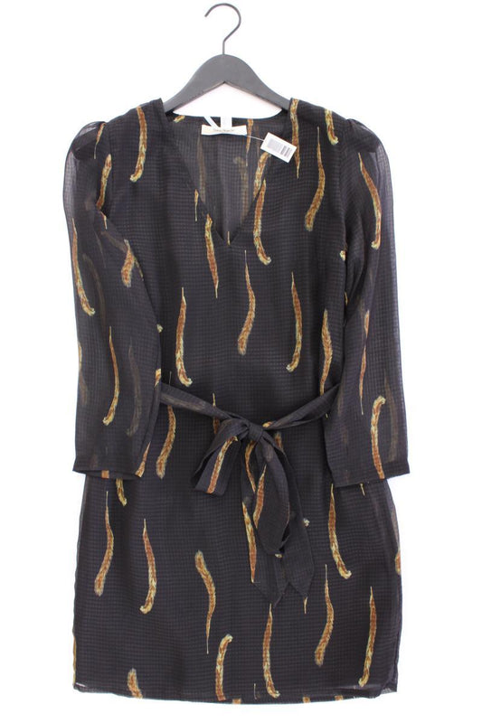 Dame Blanche Langarmkleid Gr. 38 mit Gürtel schwarz aus Polyester