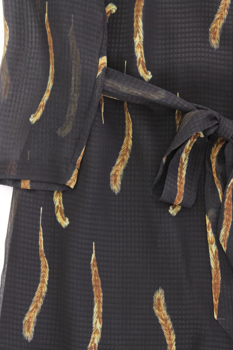 Dame Blanche Langarmkleid Gr. 38 mit Gürtel schwarz aus Polyester
