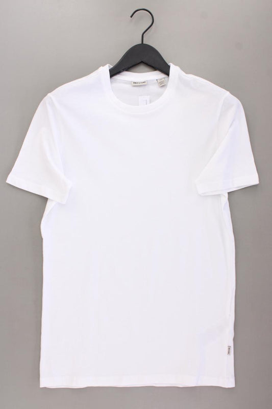 ONLY & SONS T-Shirt für Herren Gr. M Kurzarm weiß aus Baumwolle