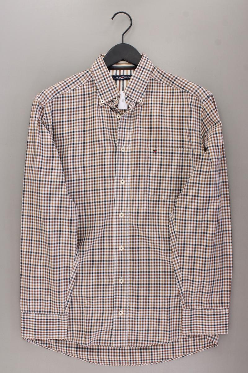 Casa Moda Karohemd für Herren Gr. Hemdgröße 39/40 kariert Langarm braun