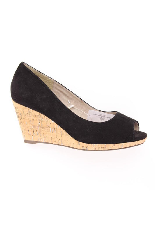 Tamaris Peep Toes mit Keilabsatz Gr. 38 neuwertig schwarz