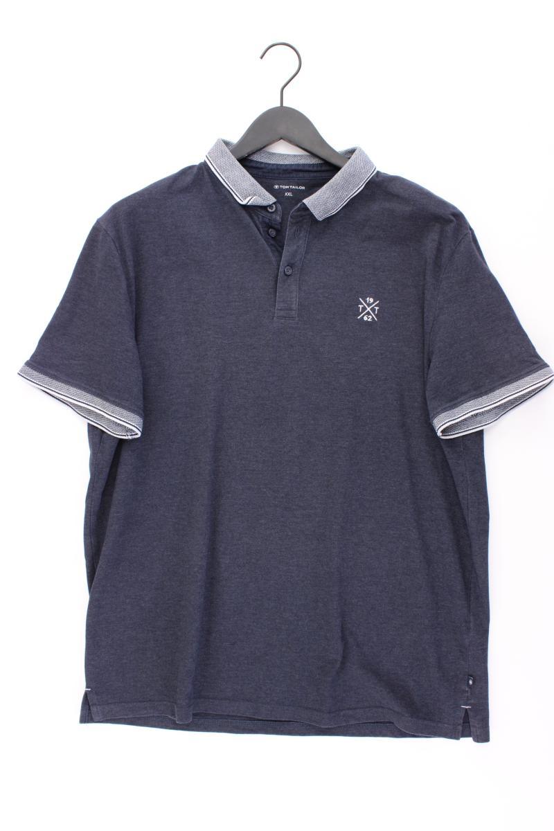 Tom Tailor Poloshirt für Herren Gr. XXL Kurzarm blau aus Baumwolle