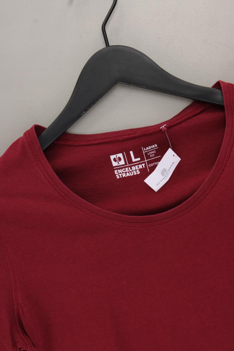 Engelbert + Strauss Shirt Long Fit Gr. L Kurzarm rot aus Baumwolle
