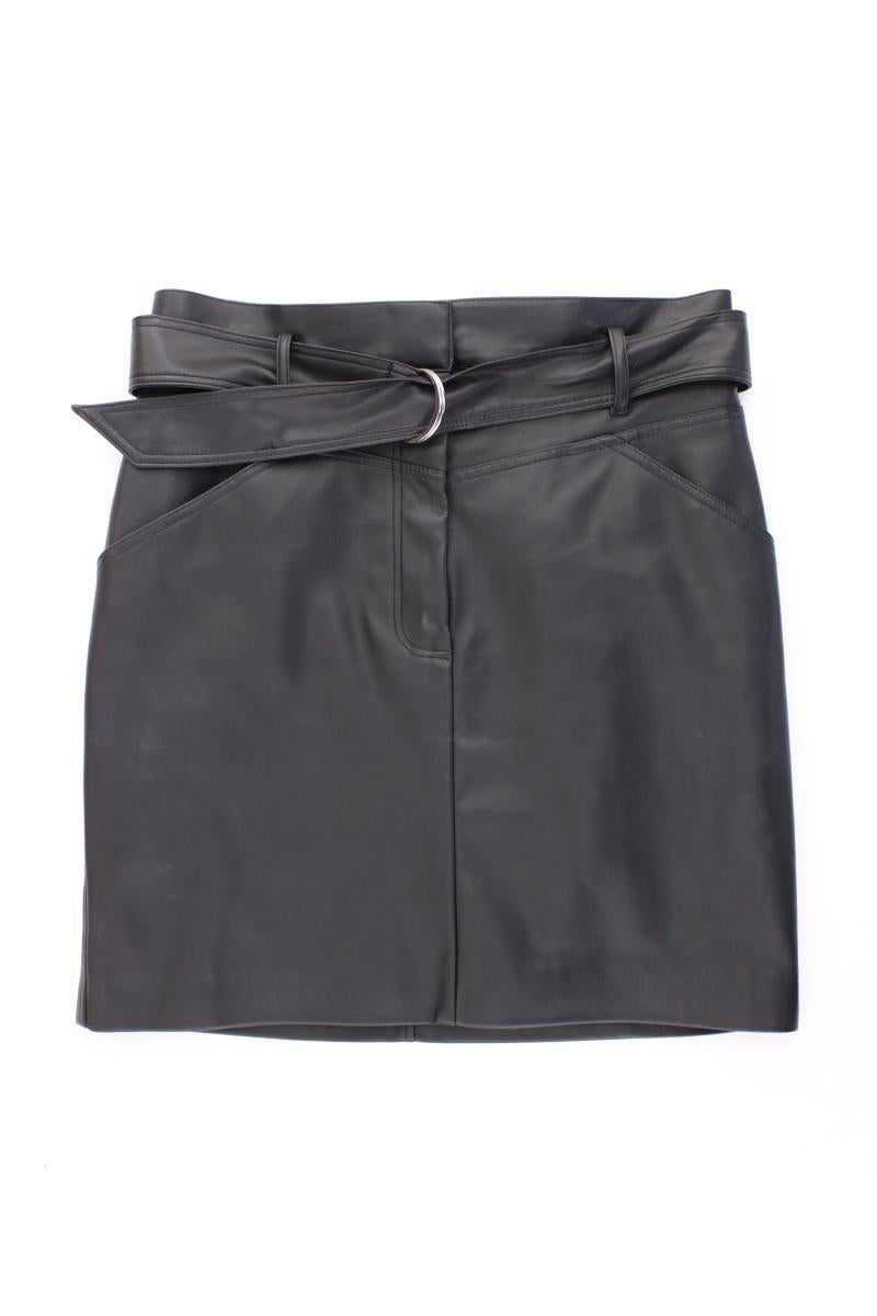 H&M Kunstlederrock Gr. 42 schwarz aus Polyester