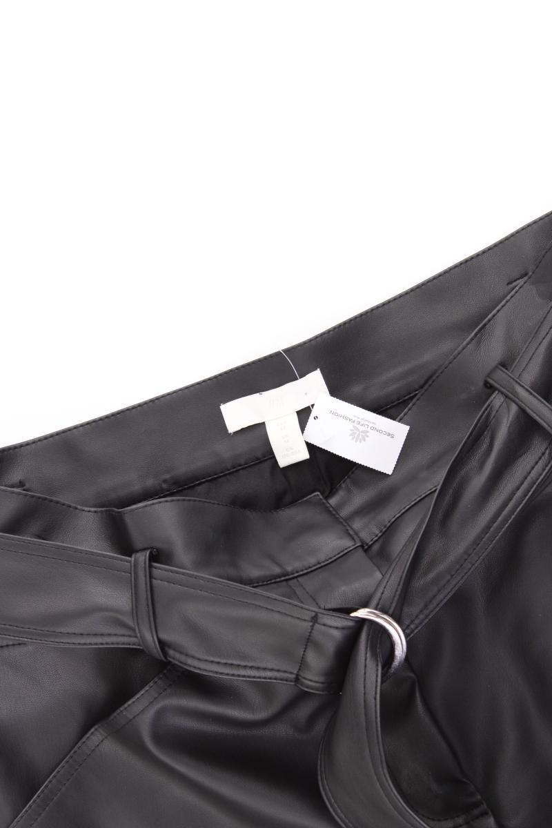 H&M Kunstlederrock Gr. 42 schwarz aus Polyester