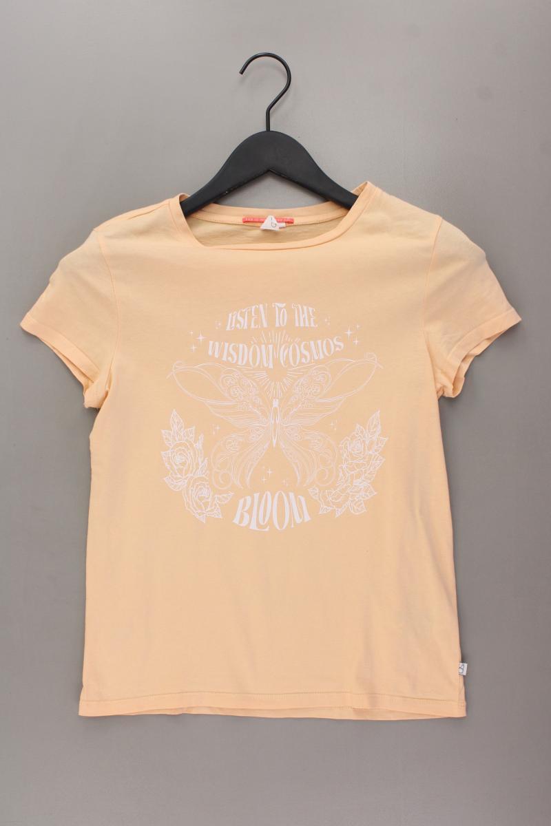 QS by s.Oliver Printshirt Gr. S Kurzarm orange aus Baumwolle