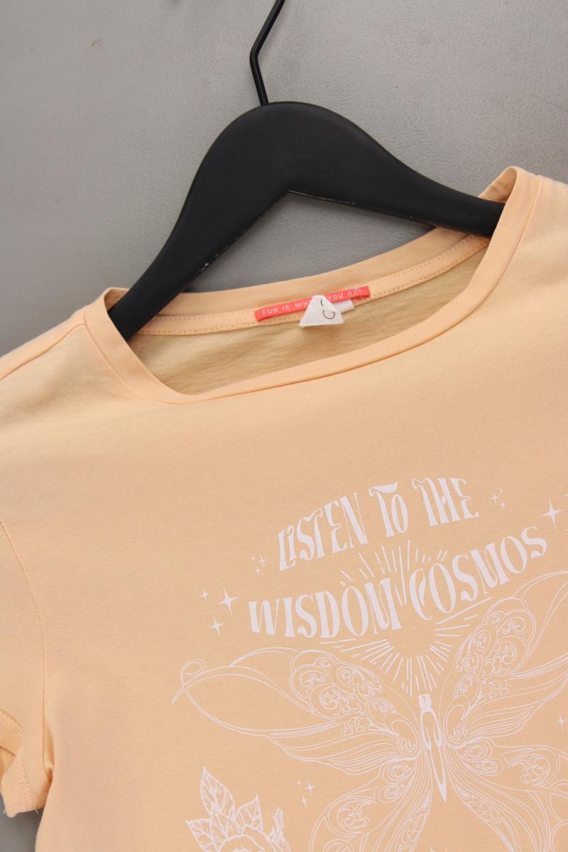 QS by s.Oliver Printshirt Gr. S Kurzarm orange aus Baumwolle
