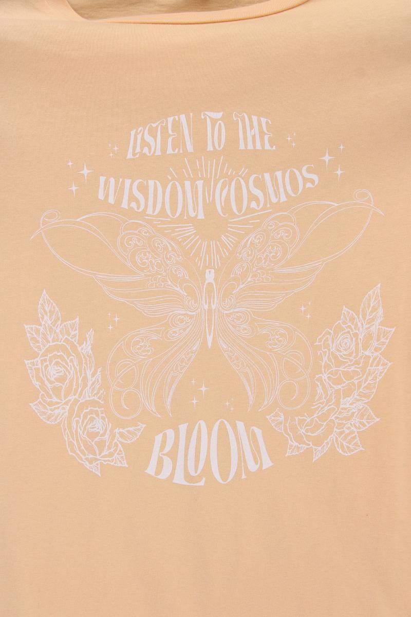 QS by s.Oliver Printshirt Gr. S Kurzarm orange aus Baumwolle