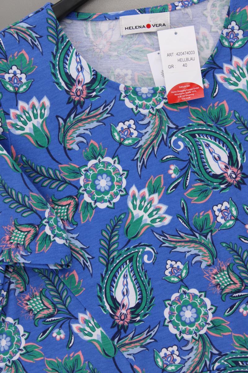 Helena Vera Kurzarmkleid Gr. 40 mit Blumenmuster neu mit Etikett blau