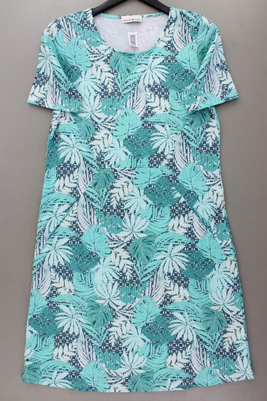 Helena Vera Kurzarmkleid Gr. 40 mit Blumenmuster türkis aus Polyester