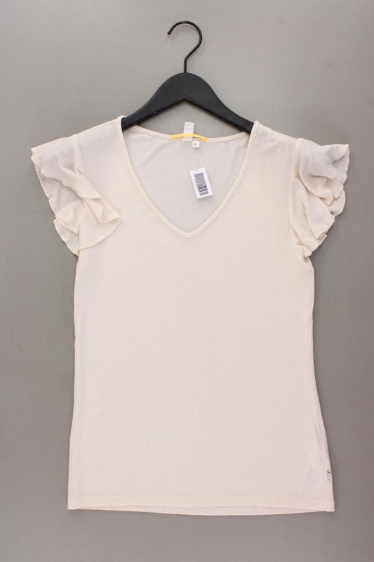 QS by s.Oliver Shirt mit V-Ausschnitt Gr. M neuwertig Kurzarm creme aus Modal