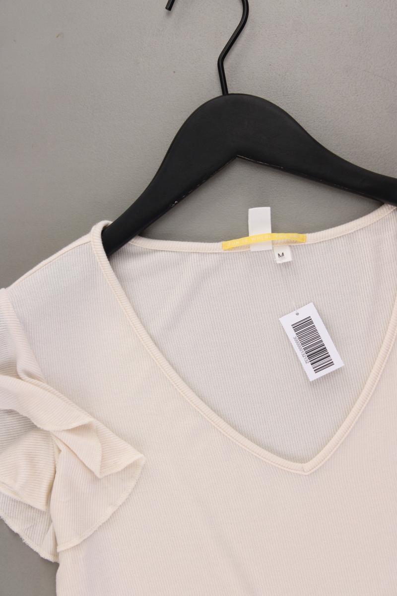 QS by s.Oliver Shirt mit V-Ausschnitt Gr. M neuwertig Kurzarm creme aus Modal