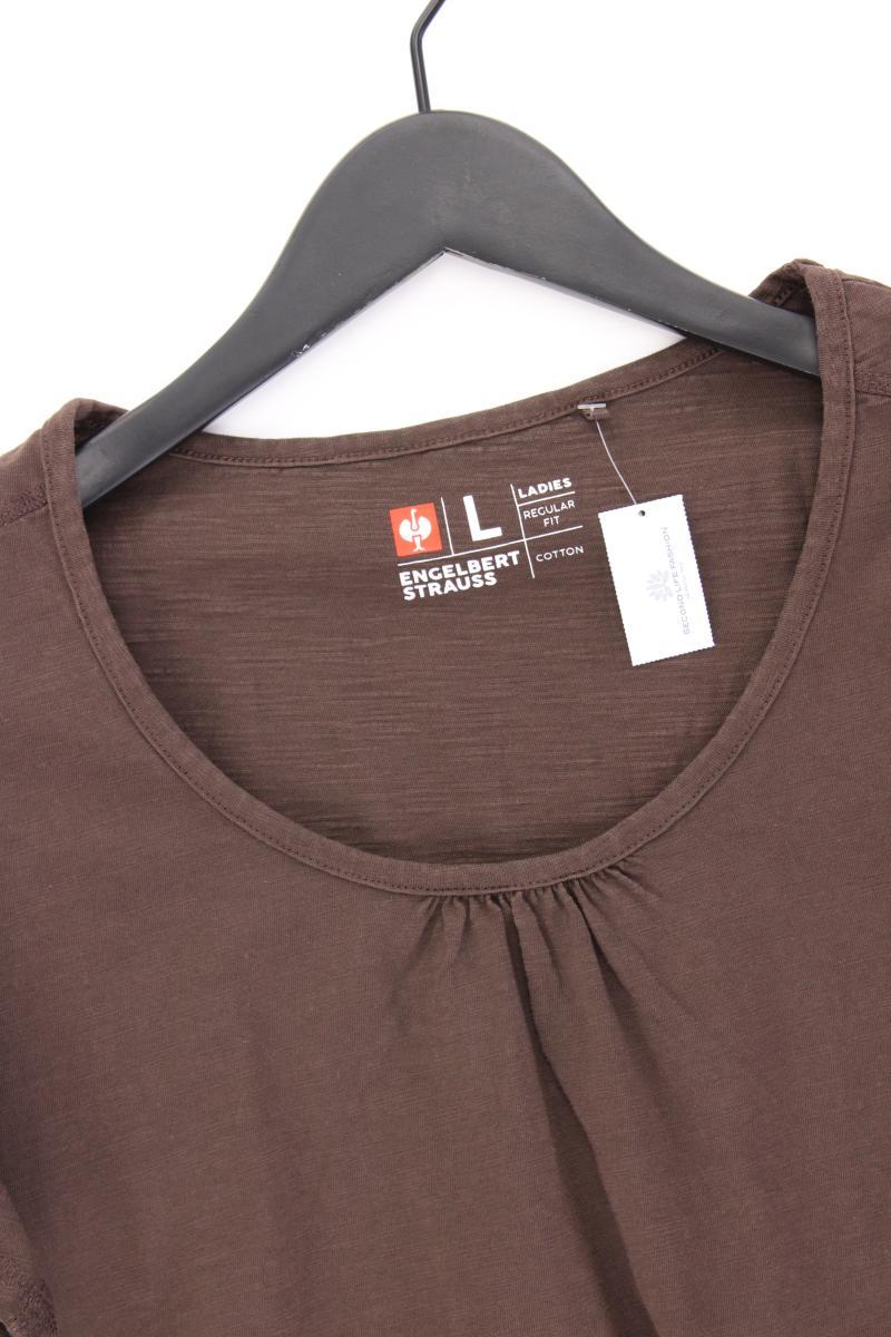 Engelbert + Strauss T-Shirt Gr. L neuwertig Kurzarm braun aus Baumwolle