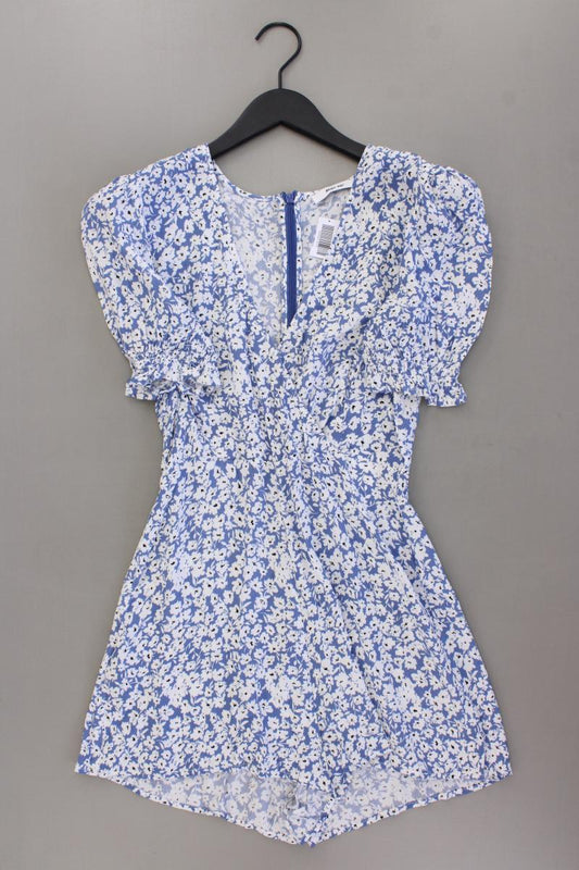 About You Kurzer Jumpsuit Gr. 38 mit Blumenmuster blau aus Viskose