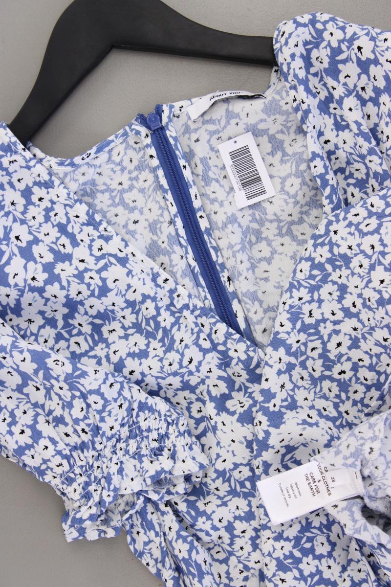 About You Kurzer Jumpsuit Gr. 38 mit Blumenmuster blau aus Viskose