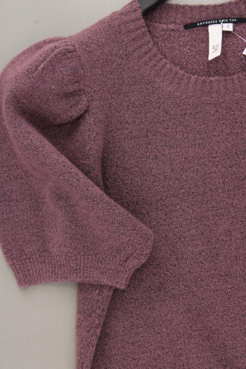 QS by s.Oliver Crop Strickshirt Gr. S neuwertig Kurzarm lila