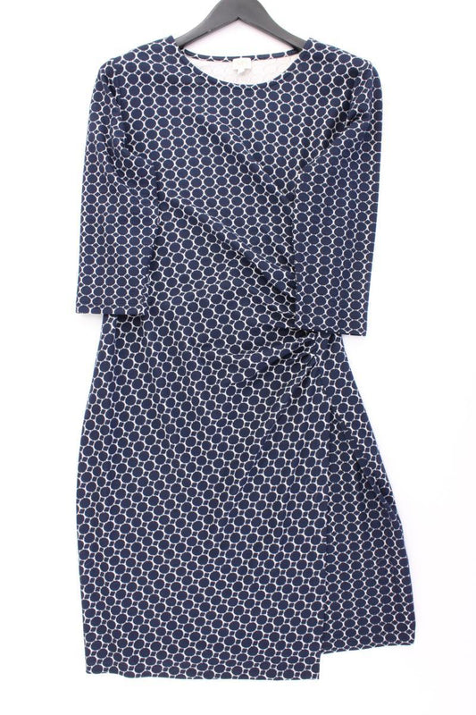 VA Milano Midikleid Gr. 40 geometrisches Muster 3/4 Ärmel blau aus Polyester