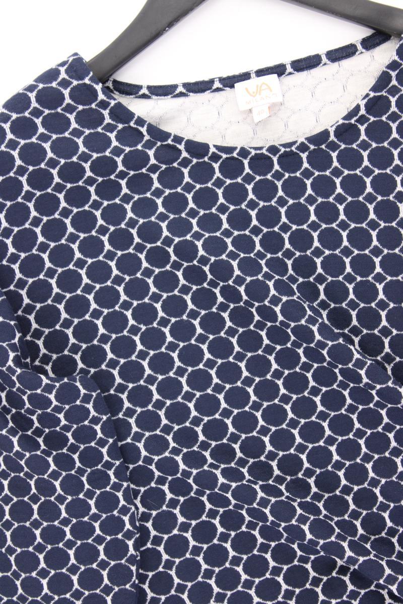 VA Milano Midikleid Gr. 40 geometrisches Muster 3/4 Ärmel blau aus Polyester