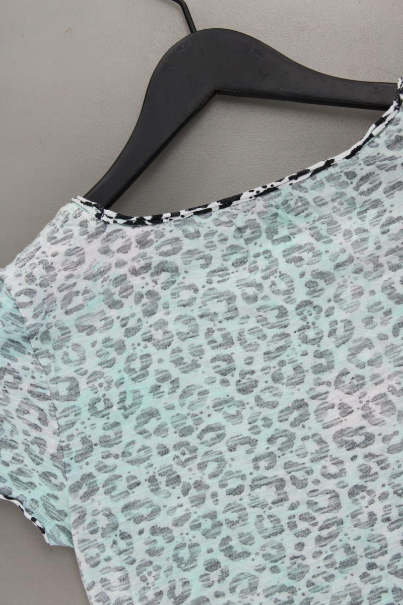 Timezone Printshirt Gr. XS mit Tierdruck Kurzarm türkis aus Baumwolle