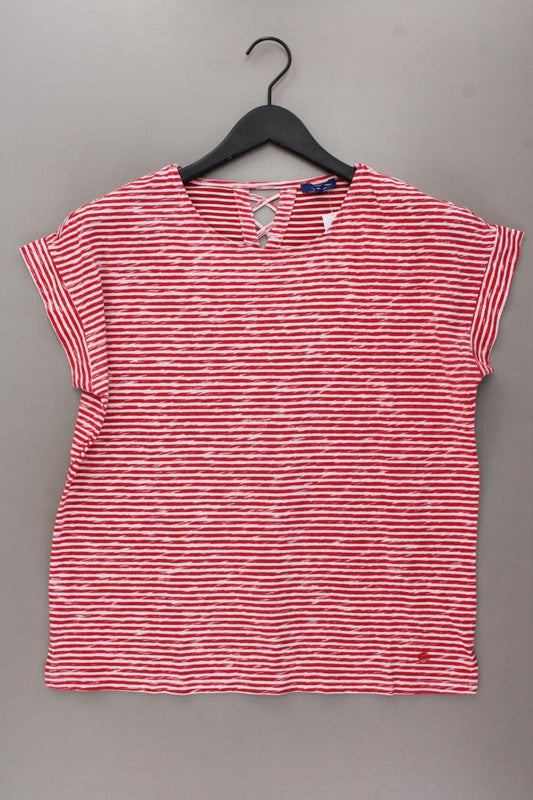Tom Tailor Ringelshirt Gr. M gestreift Kurzarm rot aus Baumwolle