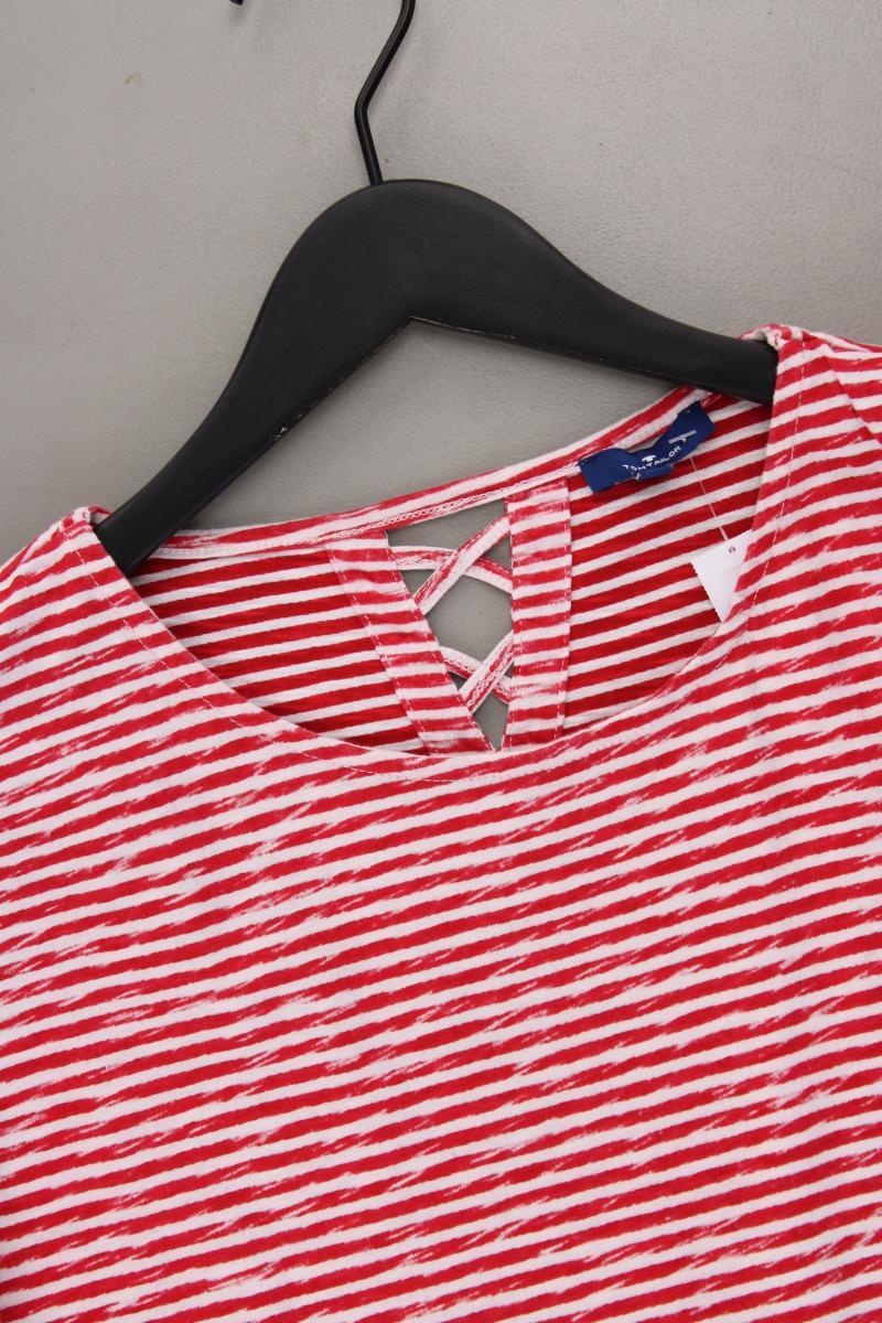 Tom Tailor Ringelshirt Gr. M gestreift Kurzarm rot aus Baumwolle