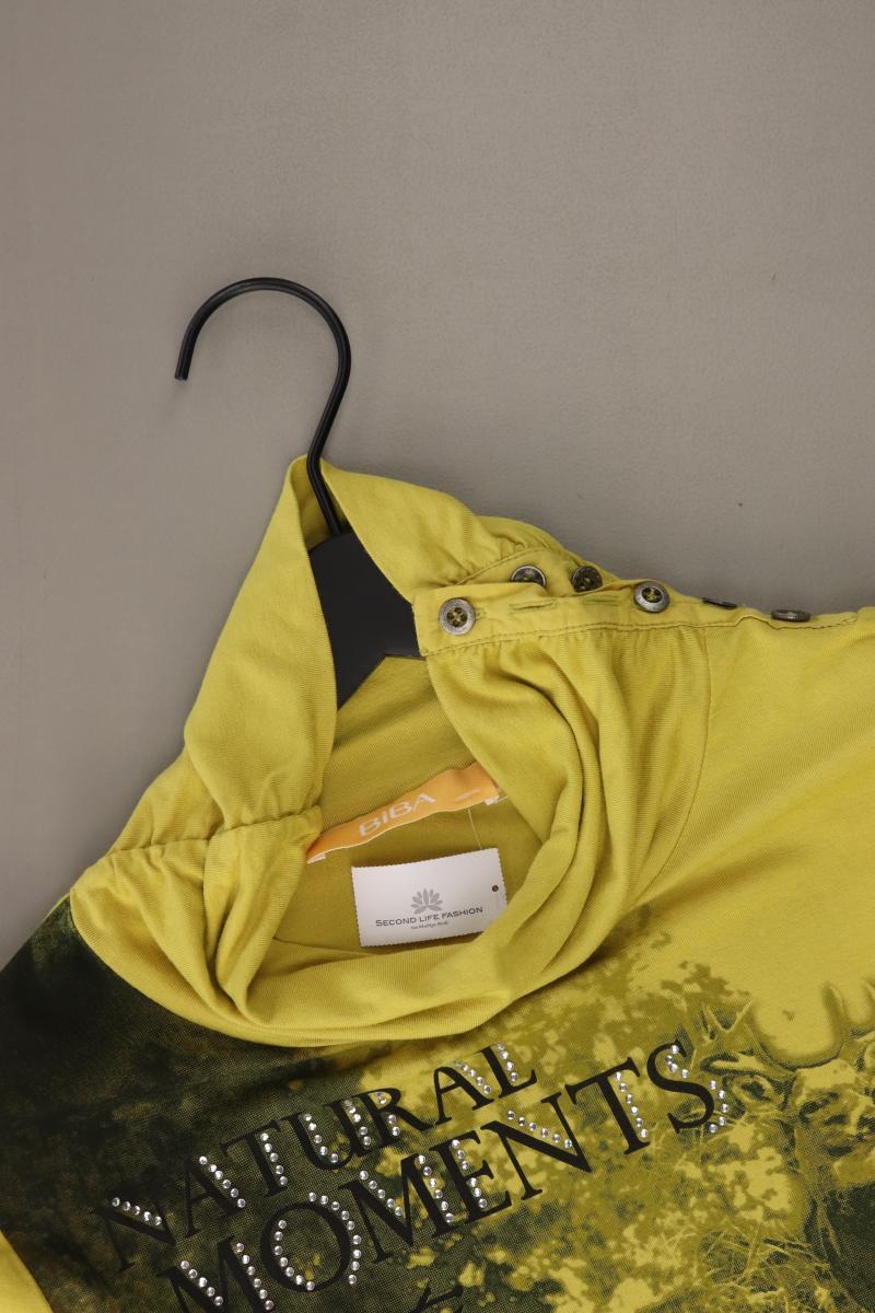 Biba Rollkragenpullover Gr. M gelb aus Viskose