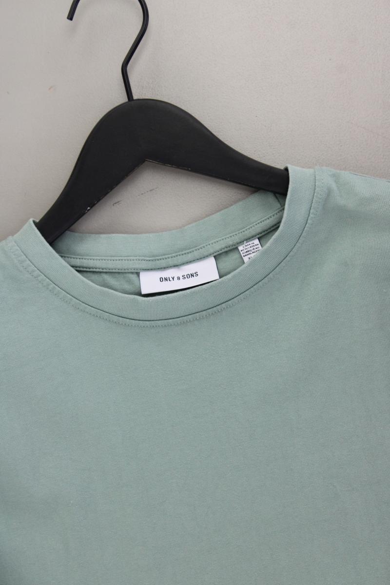 ONLY & SONS T-Shirt für Herren Gr. XL Kurzarm blau aus Baumwolle